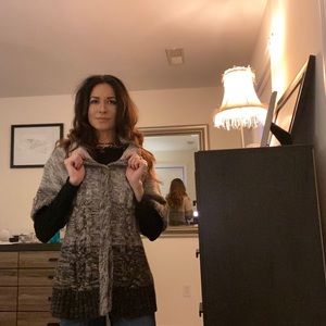 Ombré cream, gray, chocolate brown sweater